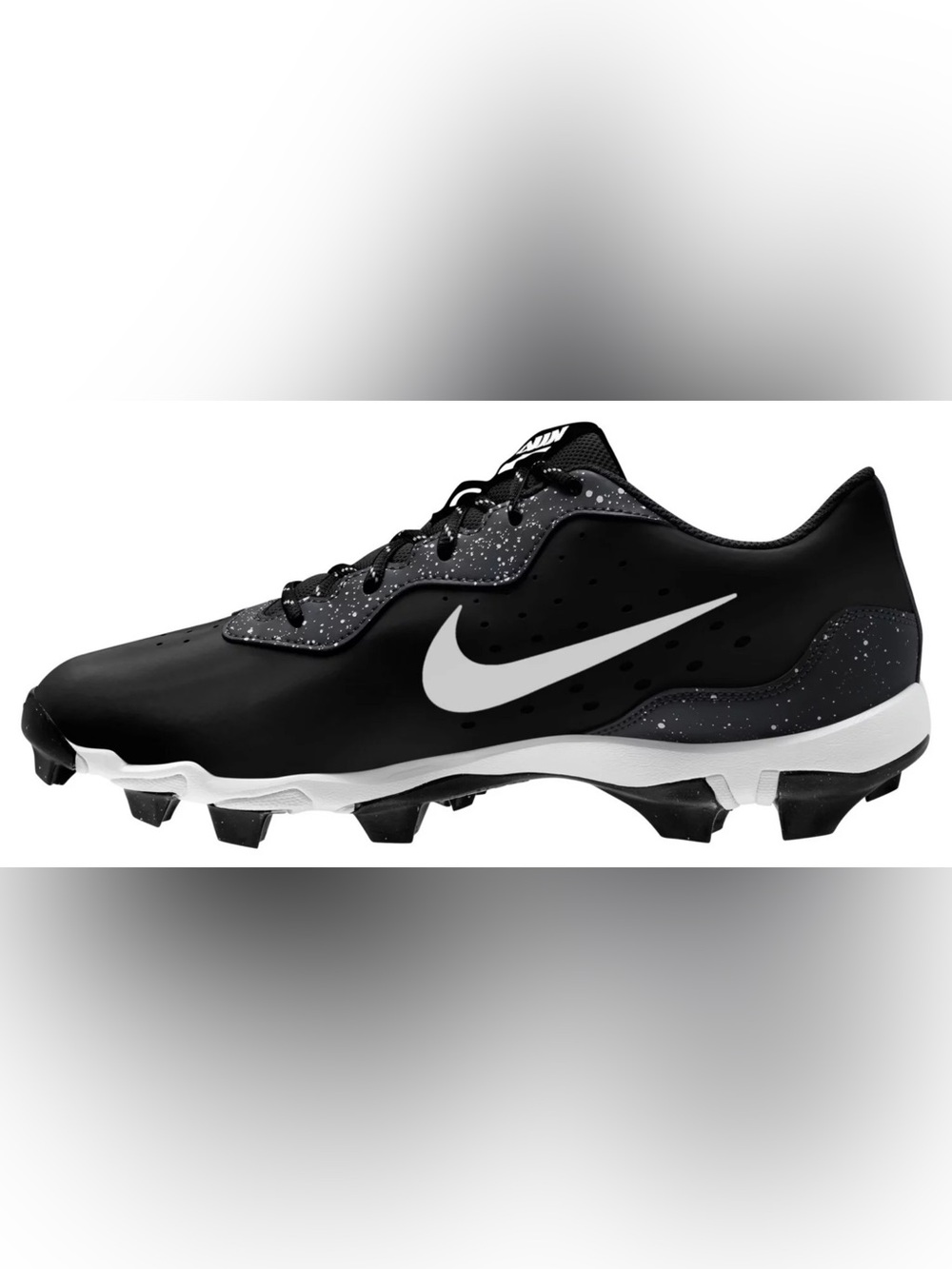Nike Alpha Huarache 4 Keystone Baseball Cleats Kids 10C Black White NEW